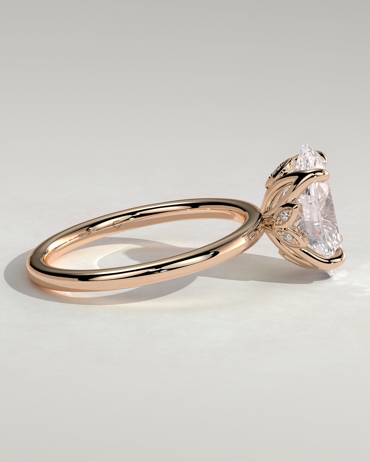 MET 0076 - 3 ct center stone - 18k Rose Gold source reference - setting detail view