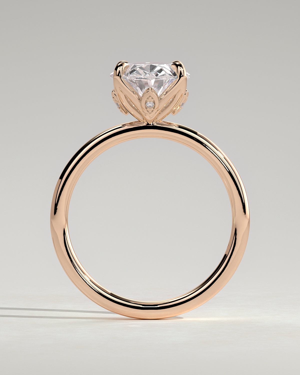 MET 0076 - 3 ct center stone - 18k Rose Gold source reference - setting detail view