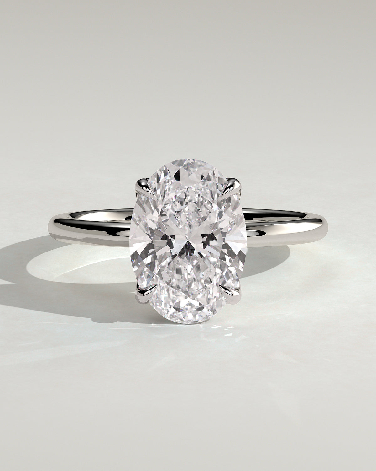 MET 0076 - 3 ct center stone - 18k White Gold source reference - front view