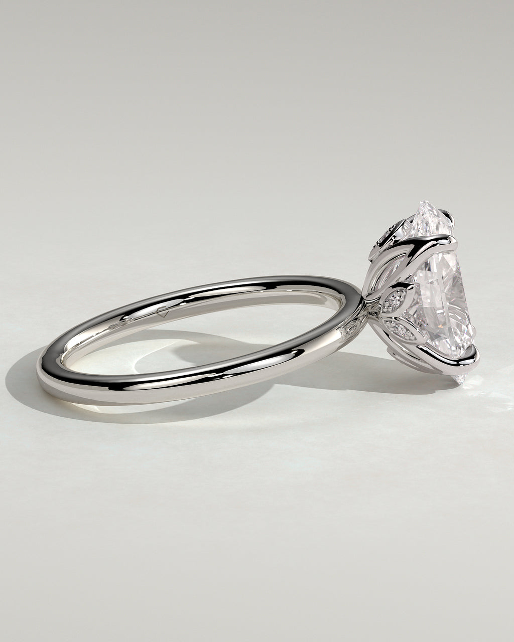 MET 0076 - 3 ct center stone - 18k White Gold source reference - setting detail view