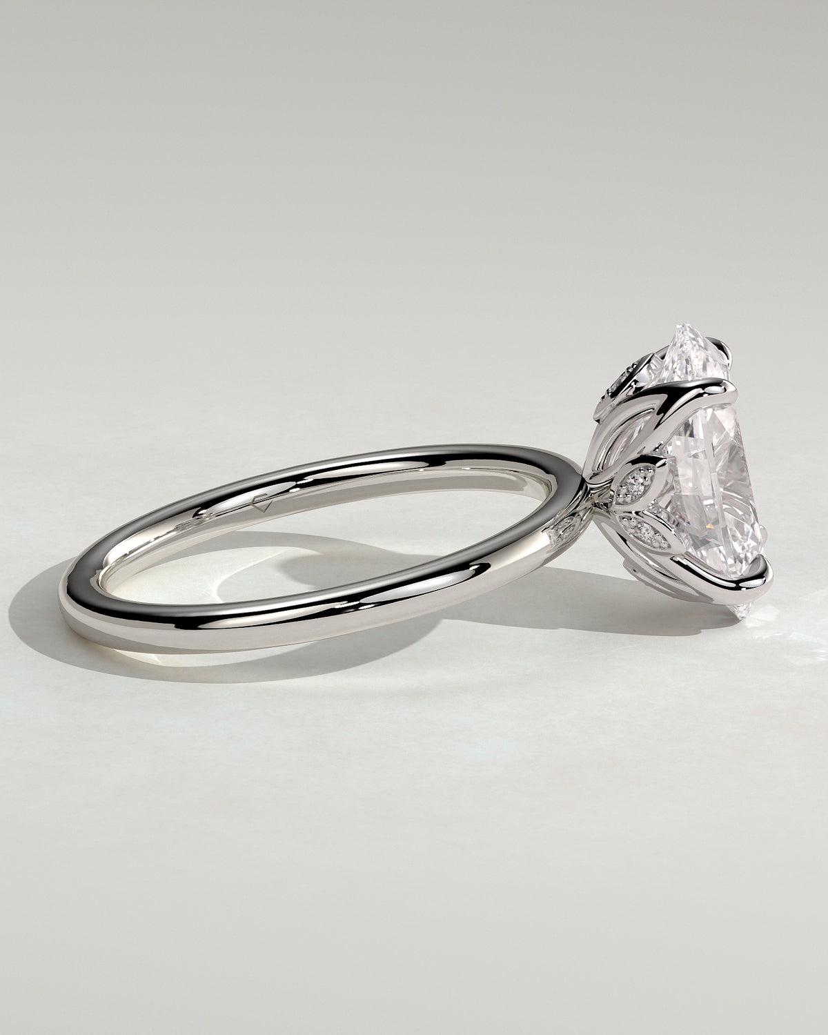 MET 0076 - 3 ct center stone - 18k White Gold source reference - setting detail view