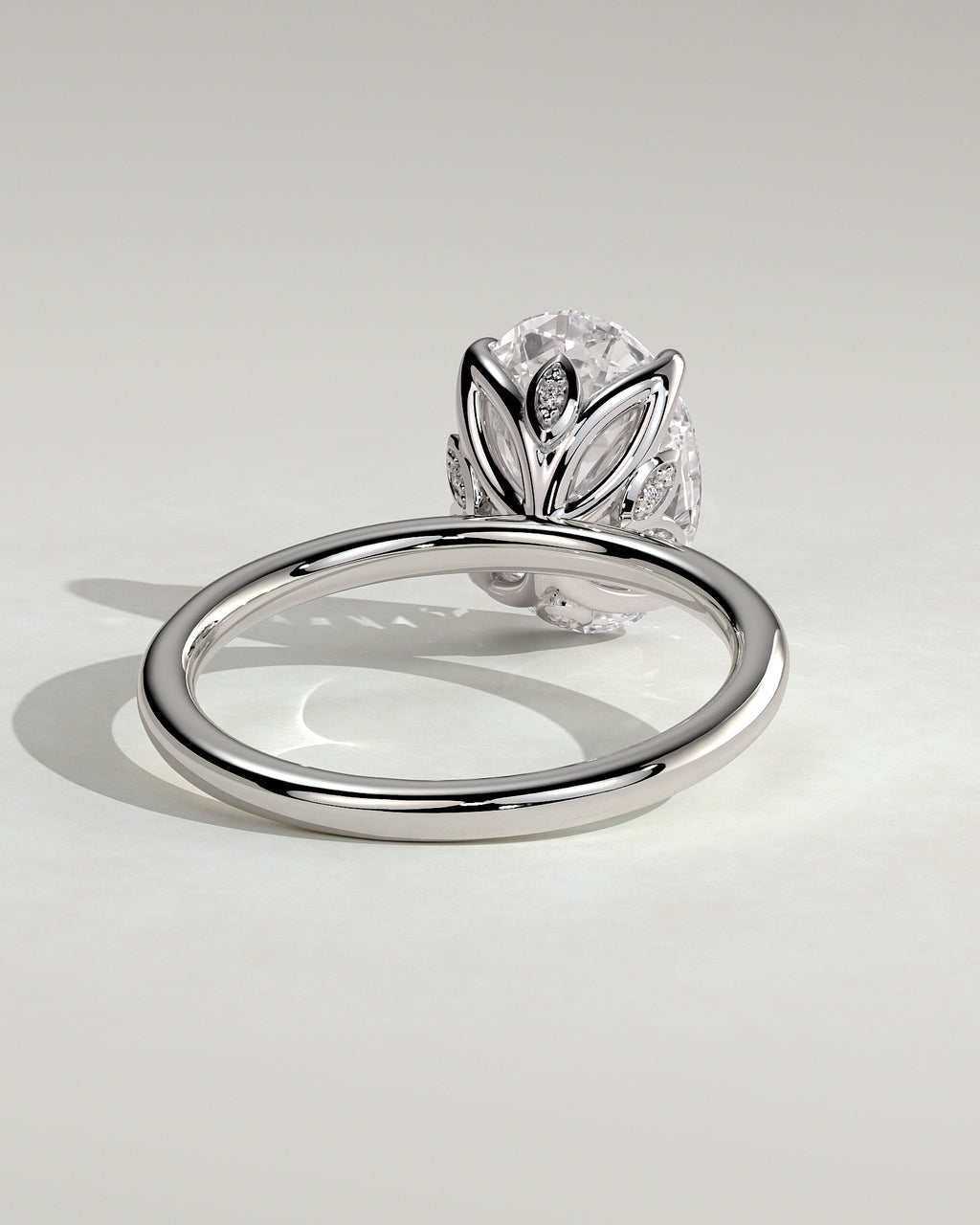 MET 0076 - 3 ct center stone - 18k White Gold source reference - setting detail view