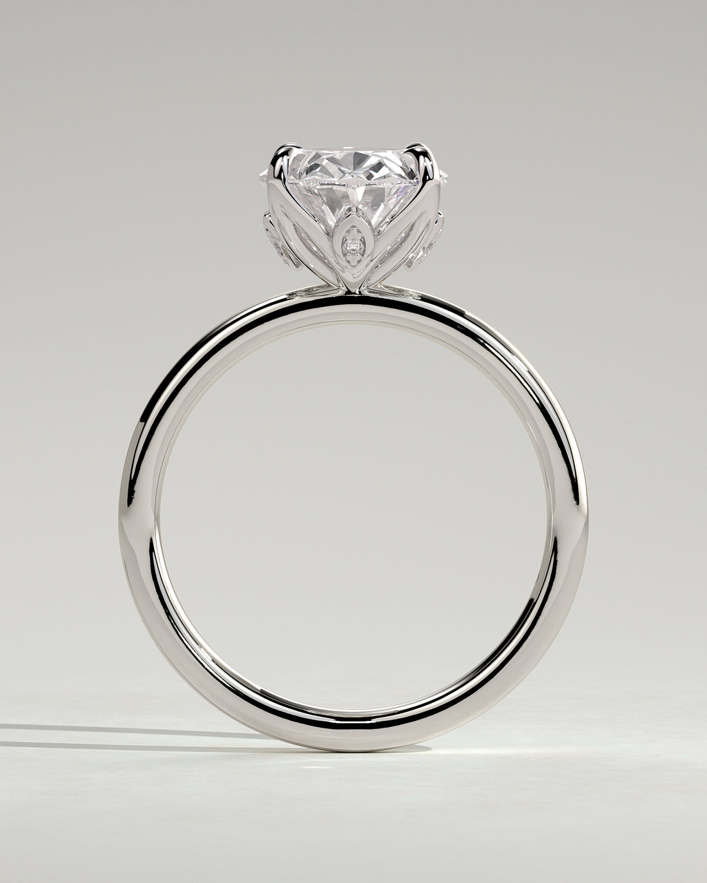 MET 0076 - 3 ct center stone - 18k White Gold source reference - setting detail view