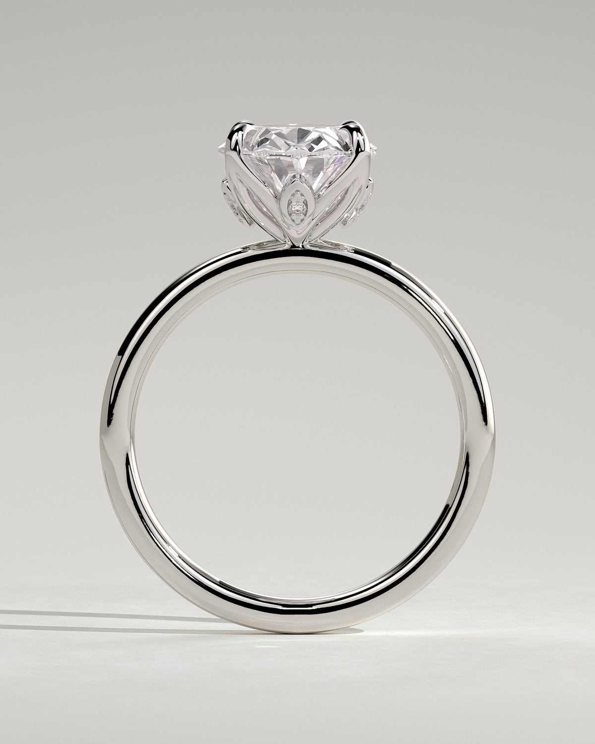 MET 0076 - 3 ct center stone - 18k White Gold source reference - setting detail view