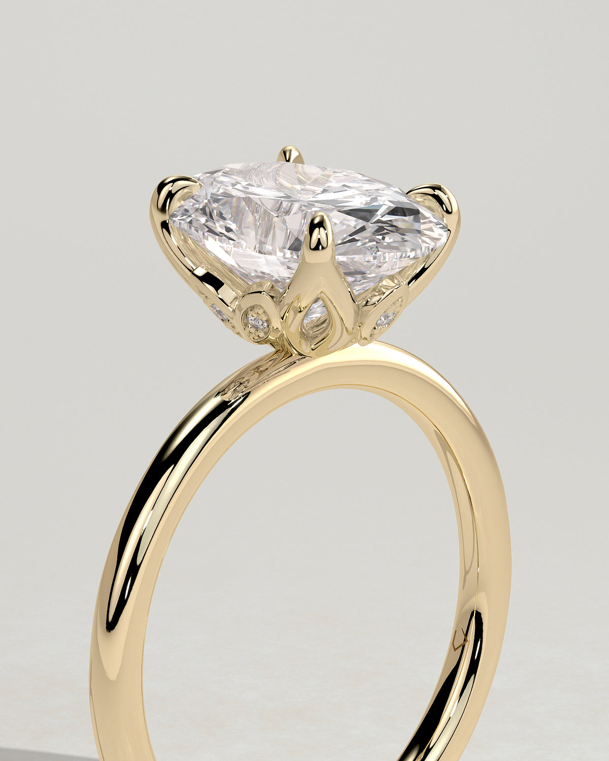 MET 0076 - 3 ct center stone - 18k Yellow Gold source reference - setting detail view
