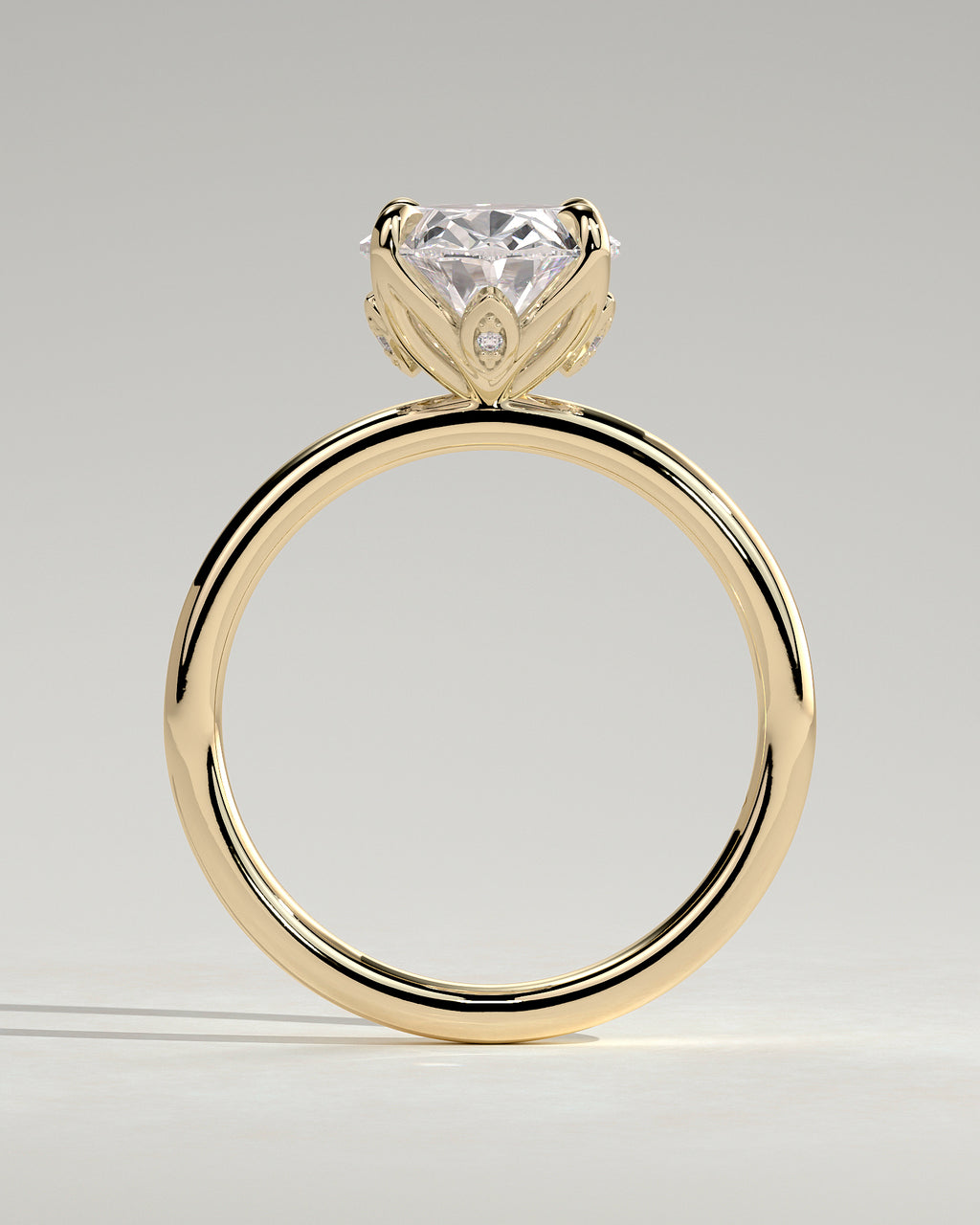 MET 0076 - 3 ct center stone - 18k Yellow Gold source reference - setting detail view
