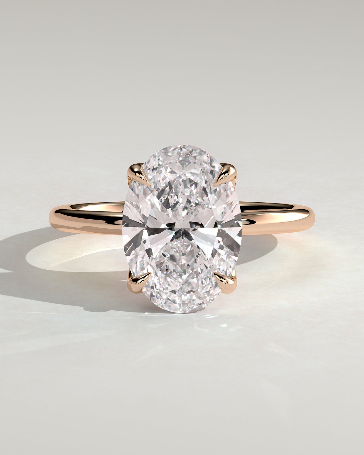 MET 0076 - 4 ct center stone - 18k Rose Gold source reference - front view