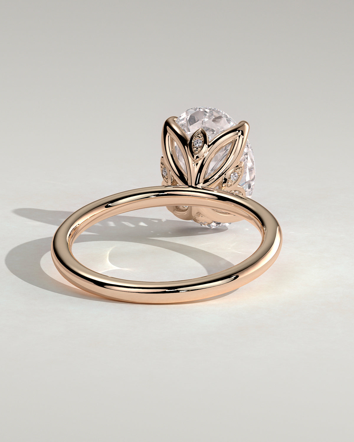 MET 0076 - 4 ct center stone - 18k Rose Gold source reference - setting detail view