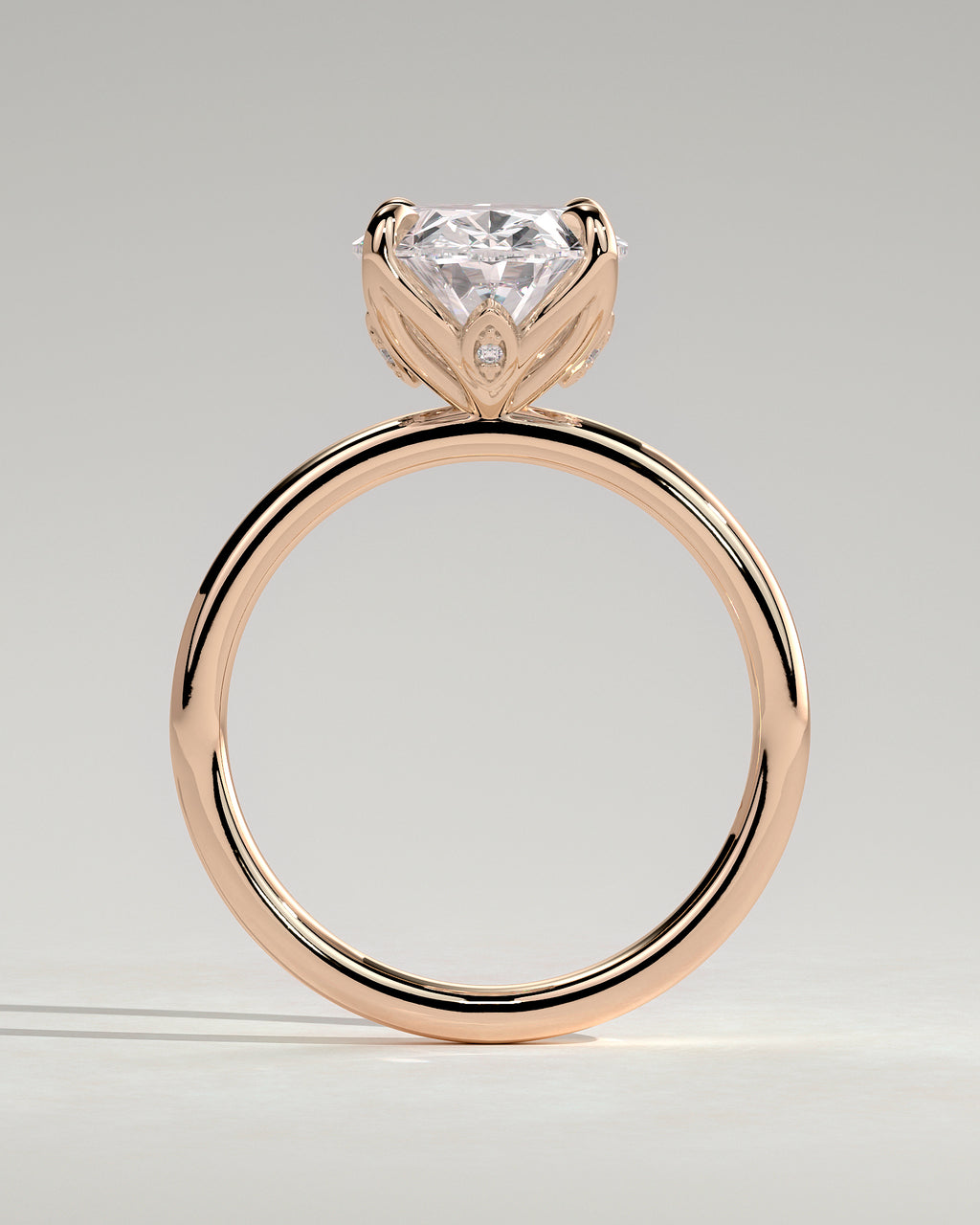 MET 0076 - 4 ct center stone - 18k Rose Gold source reference - setting detail view