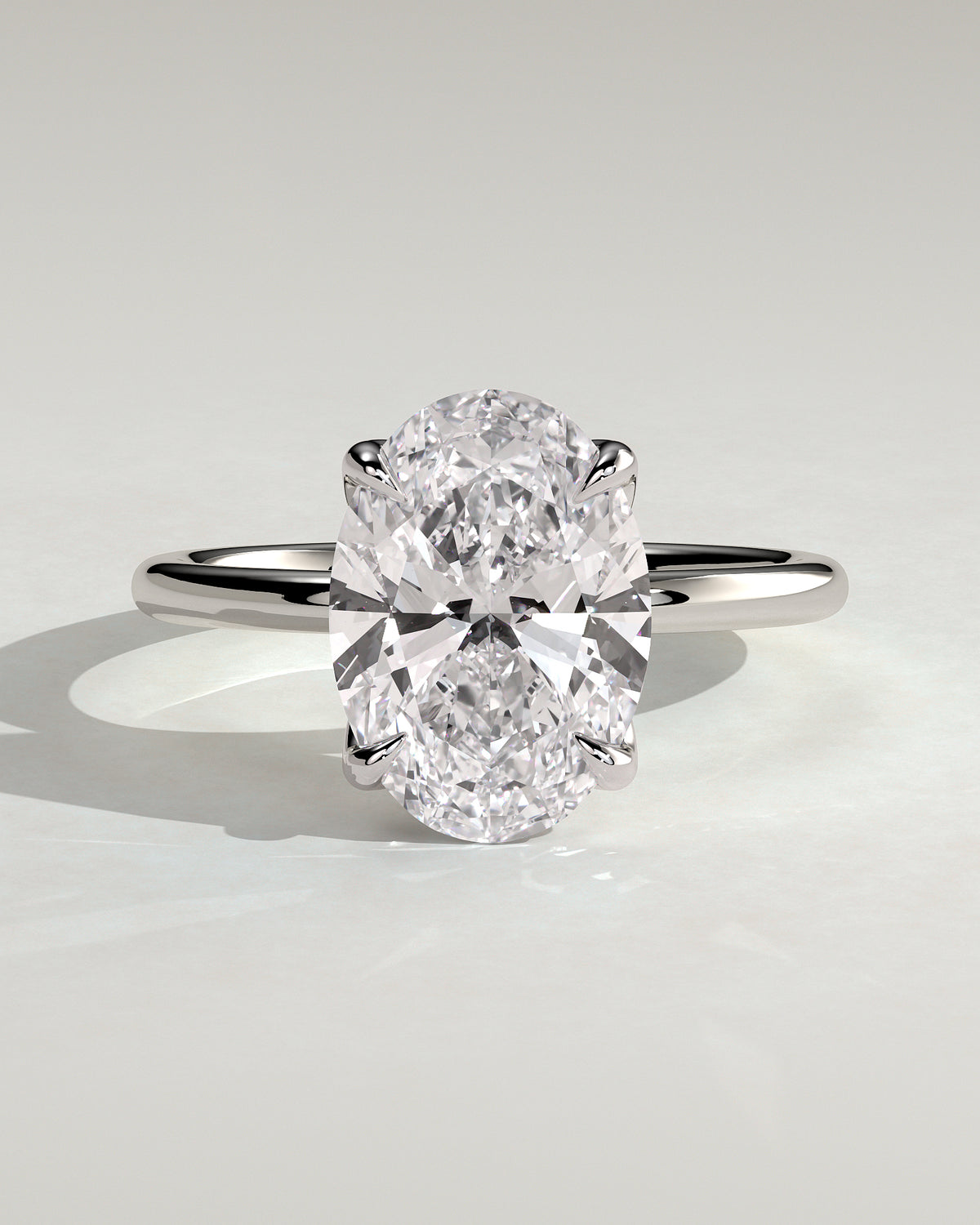 MET 0076 - 4 ct center stone - 18k White Gold source reference - front view