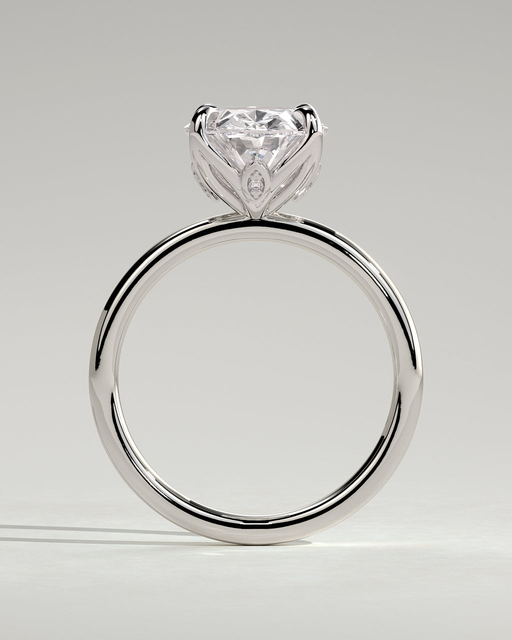 MET 0076 - 4 ct center stone - 18k White Gold source reference - setting detail view