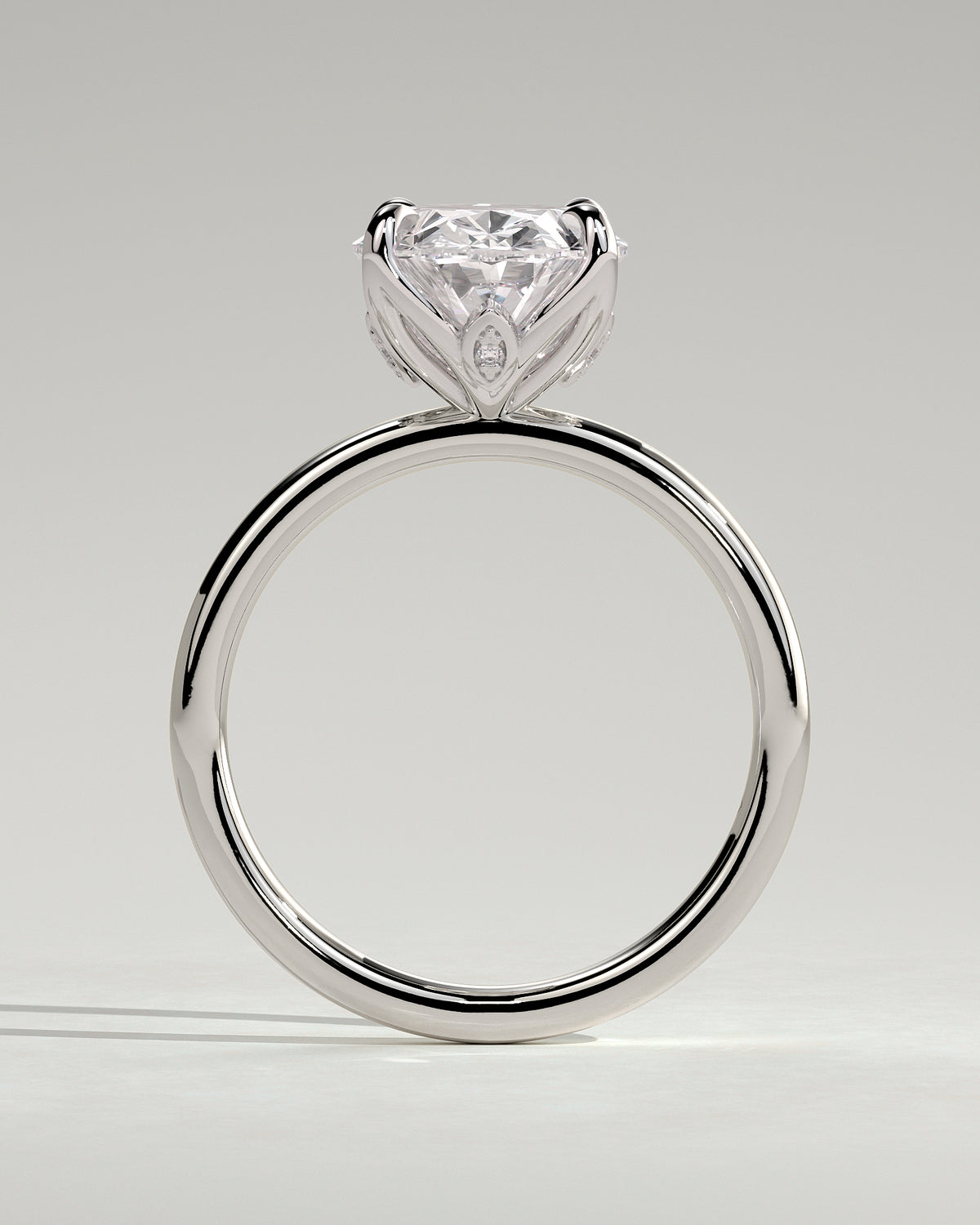 MET 0076 - 4 ct center stone - 18k White Gold source reference - setting detail view