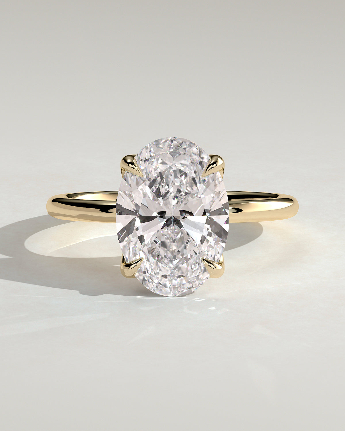 MET 0076 - 4 ct center stone - 18k Yellow Gold source reference - front view
