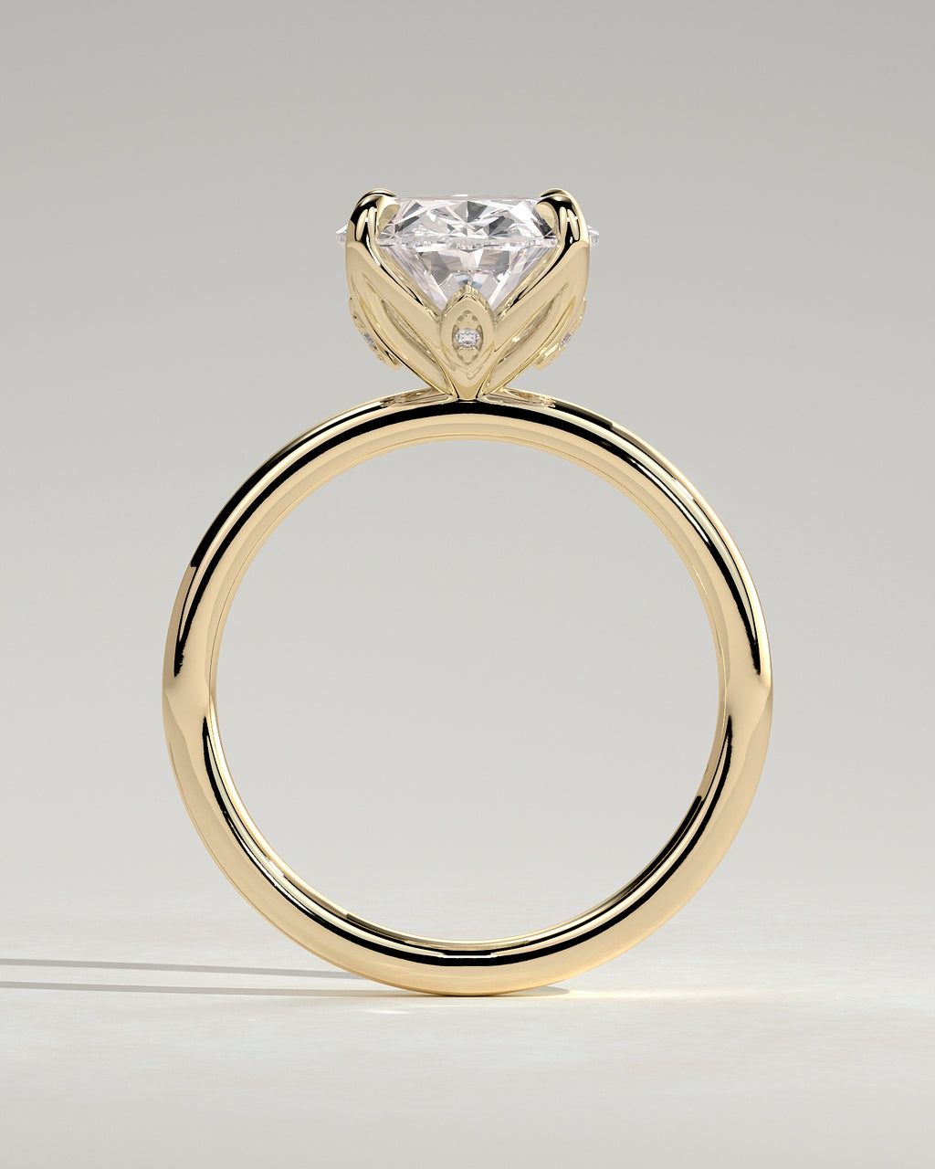 MET 0076 - 4 ct center stone - 18k Yellow Gold source reference - setting detail view