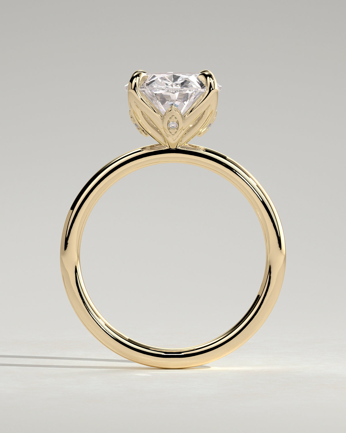 MET 0076 - 4 ct center stone - 18k Yellow Gold source reference - setting detail view