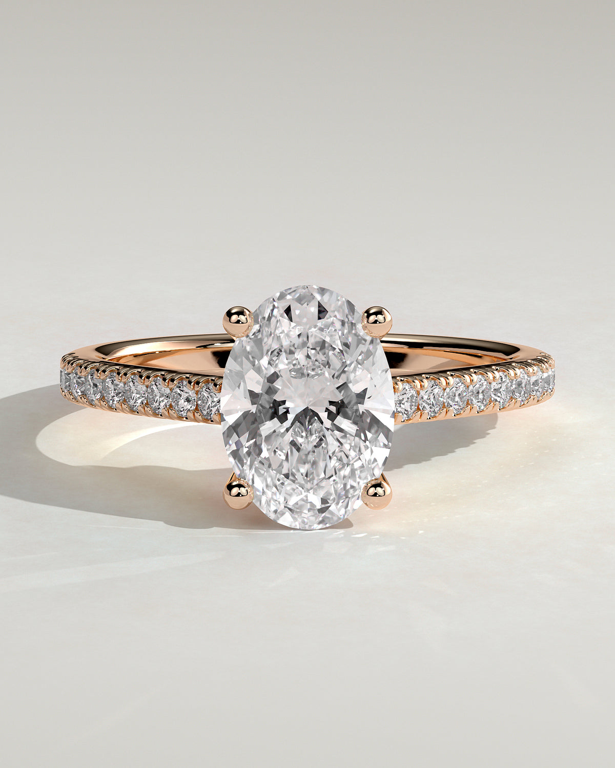 MET 0077 - 2 ct center stone - 18k Rose Gold source reference - front view