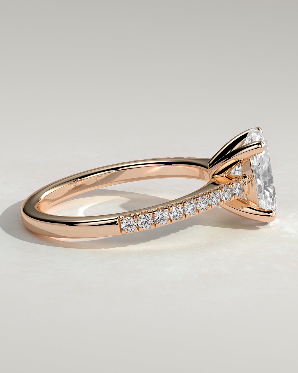 MET 0077 - 2 ct center stone - 18k Rose Gold source reference - setting detail view