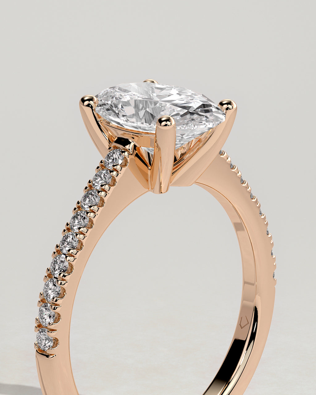 MET 0077 - 2 ct center stone - 18k Rose Gold source reference - setting detail view