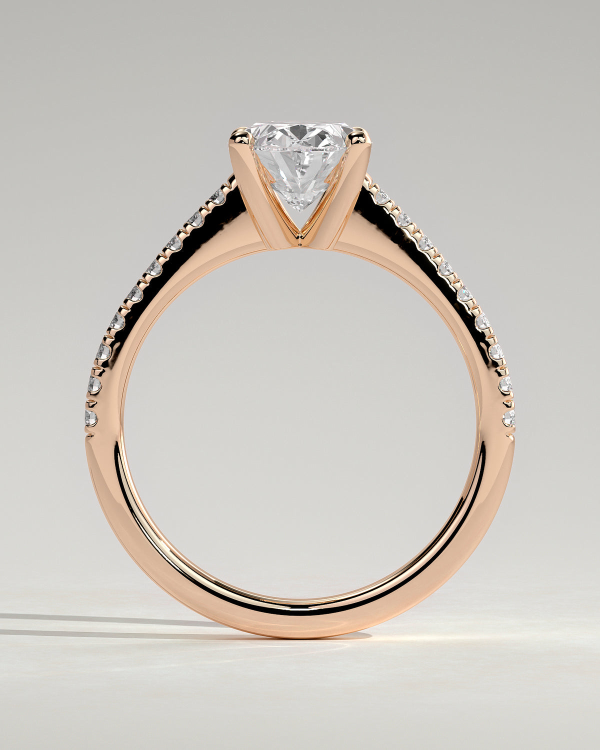 MET 0077 - 2 ct center stone - 18k Rose Gold source reference - setting detail view