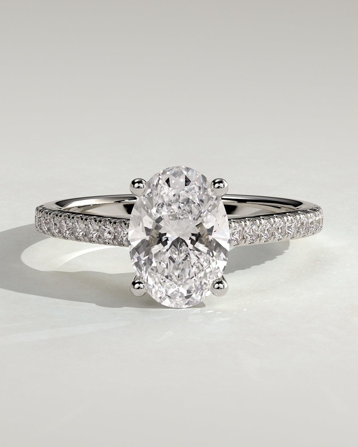 MET 0077 - 2 ct center stone - 18k White Gold source reference - front view