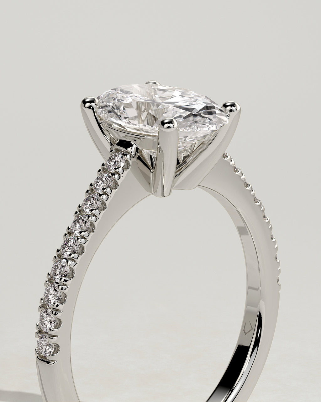 MET 0077 - 2 ct center stone - 18k White Gold source reference - setting detail view