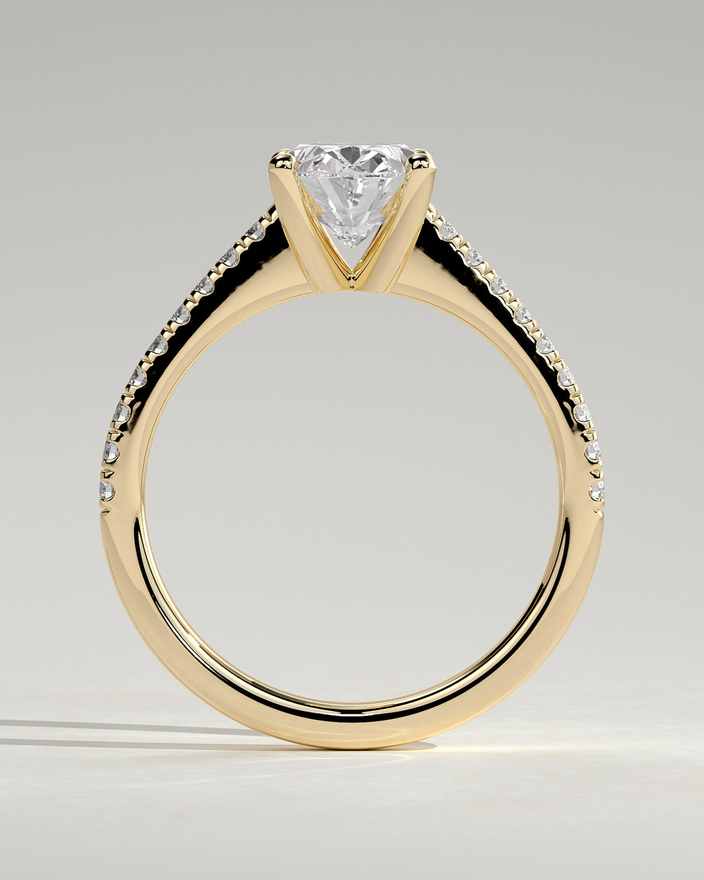 MET 0077 - 2 ct center stone - 18k Yellow Gold source reference - setting detail view
