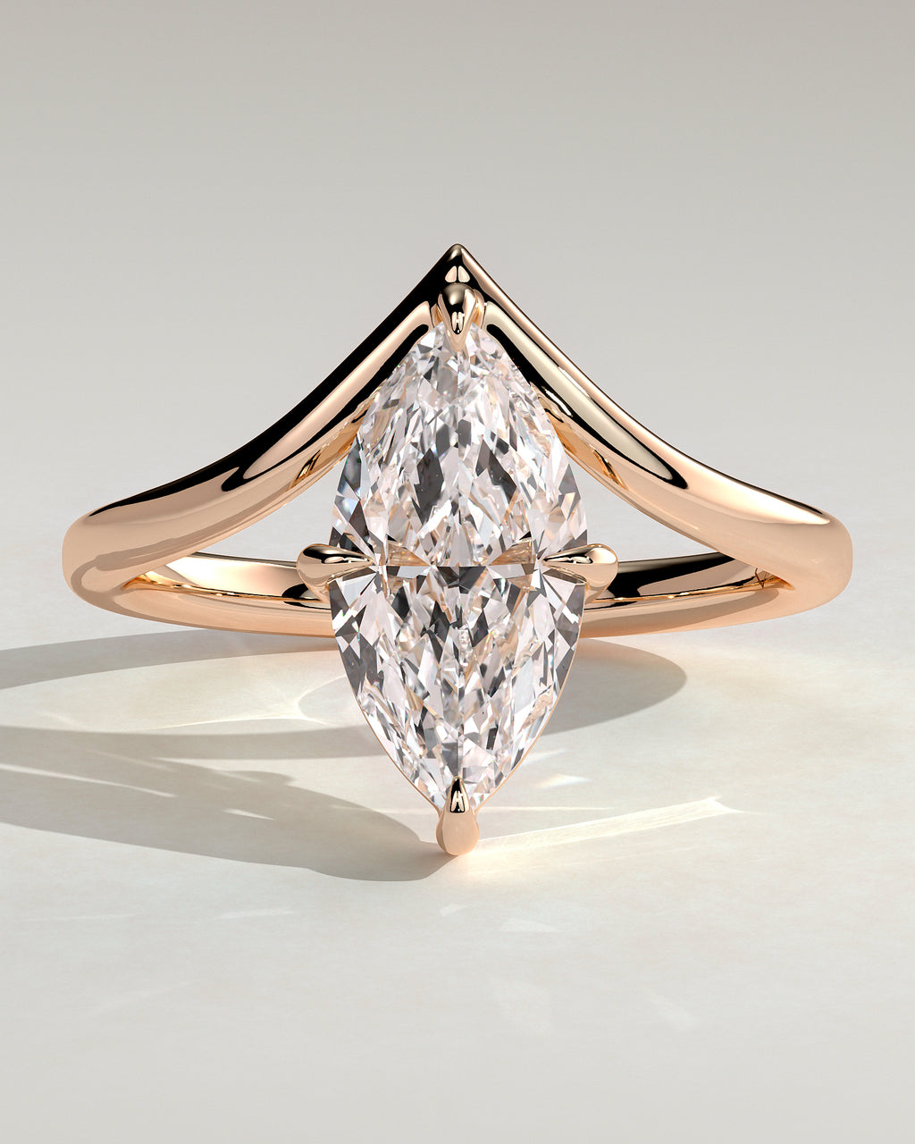 MET 0078 - 2 ct center stone - 18k Rose Gold source reference - front view