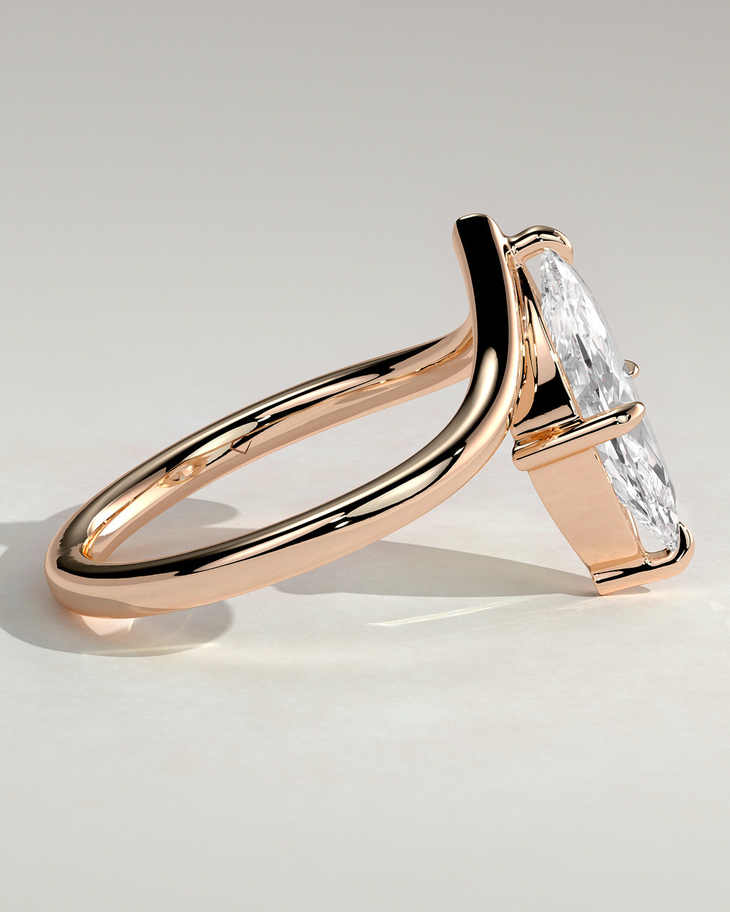 MET 0078 - 2 ct center stone - 18k Rose Gold source reference - setting detail view