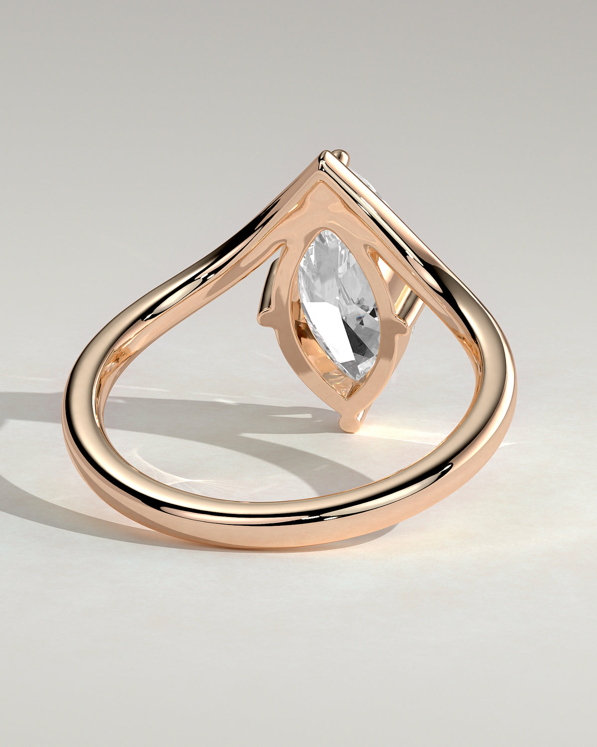 MET 0078 - 2 ct center stone - 18k Rose Gold source reference - setting detail view