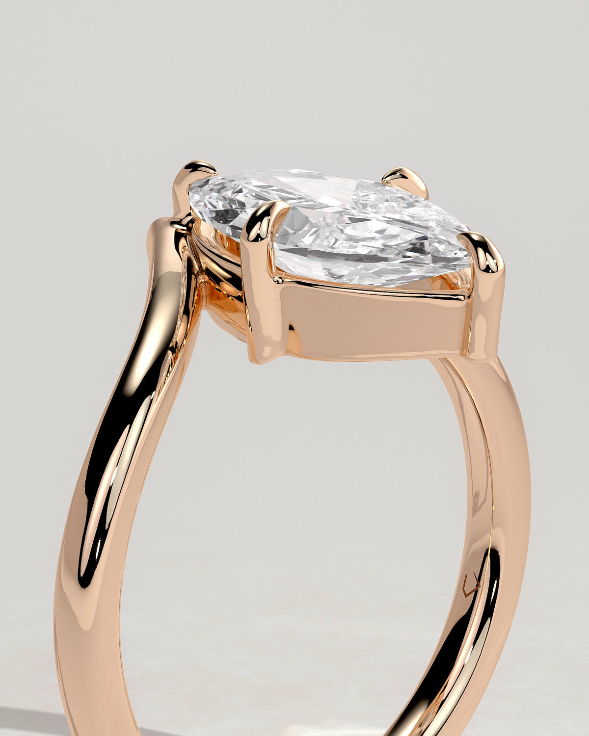 MET 0078 - 2 ct center stone - 18k Rose Gold source reference - setting detail view