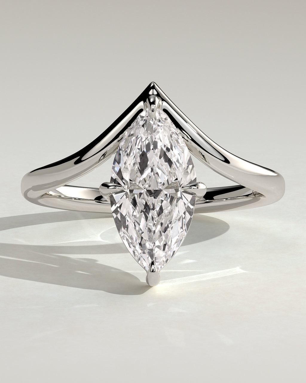 MET 0078 - 2 ct center stone - 18k White Gold source reference - front view
