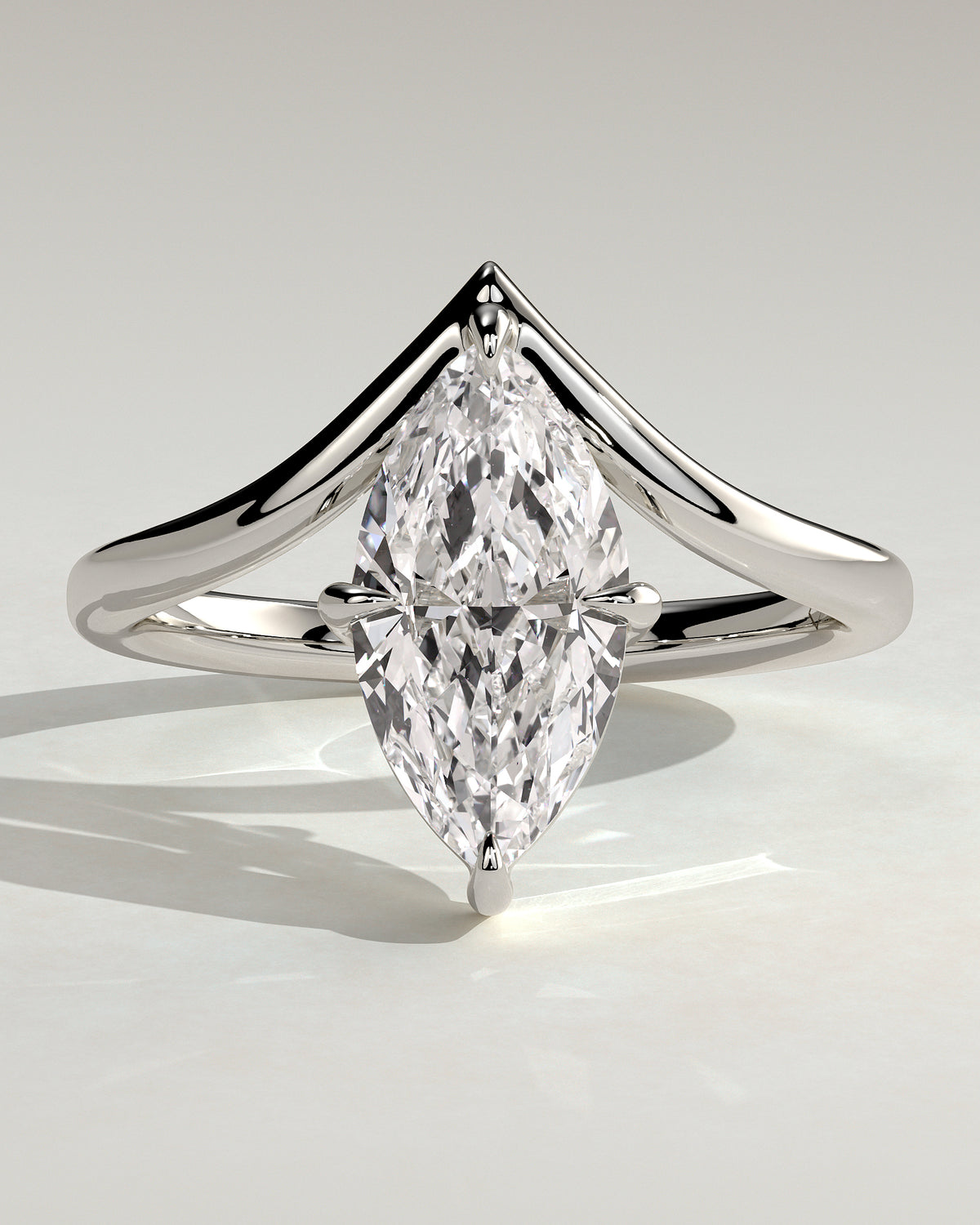 MET 0078 - 2 ct center stone - 18k White Gold source reference - front view