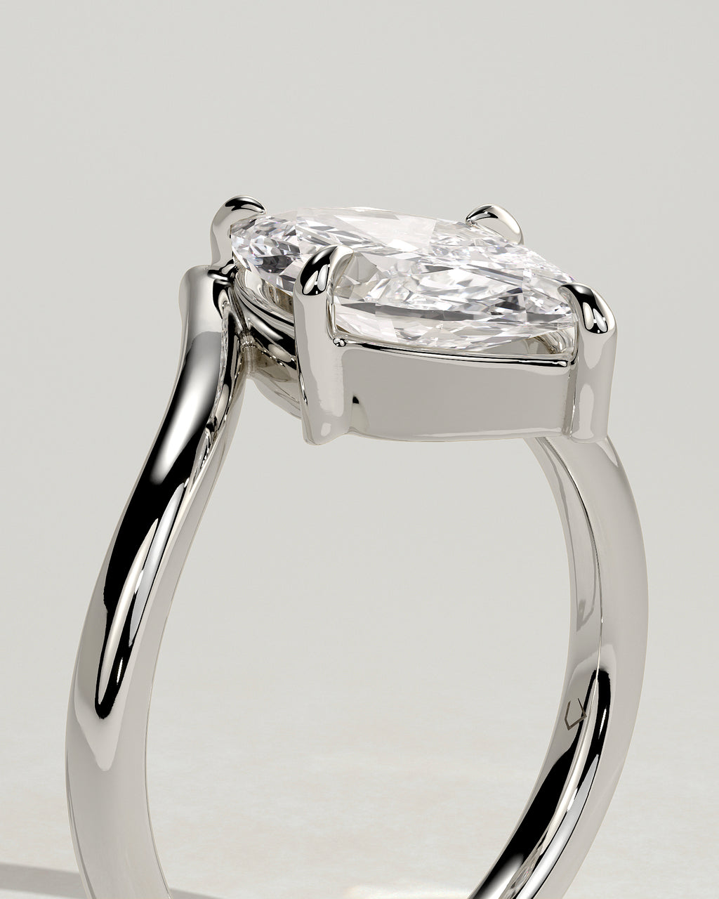 MET 0078 - 2 ct center stone - 18k White Gold source reference - setting detail view