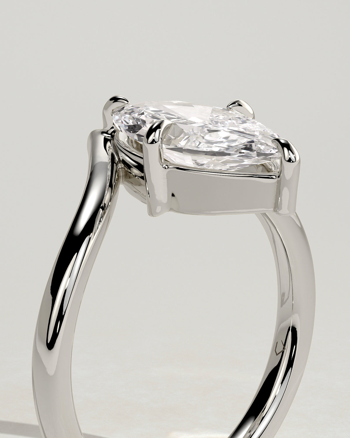 MET 0078 - 2 ct center stone - 18k White Gold source reference - setting detail view