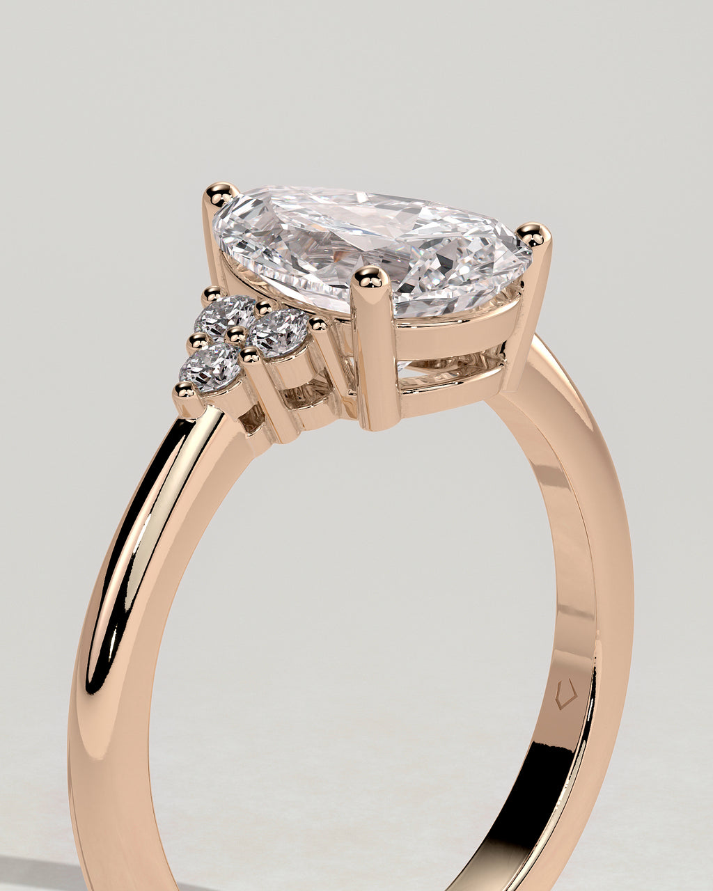 MET 0081 - 2 ct center stone - 18k Rose Gold source reference - setting detail view