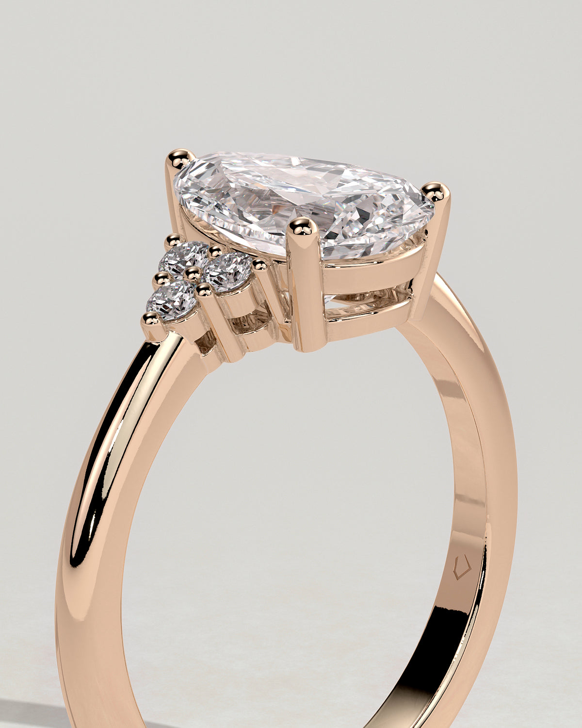 MET 0081 - 2 ct center stone - 18k Rose Gold source reference - setting detail view