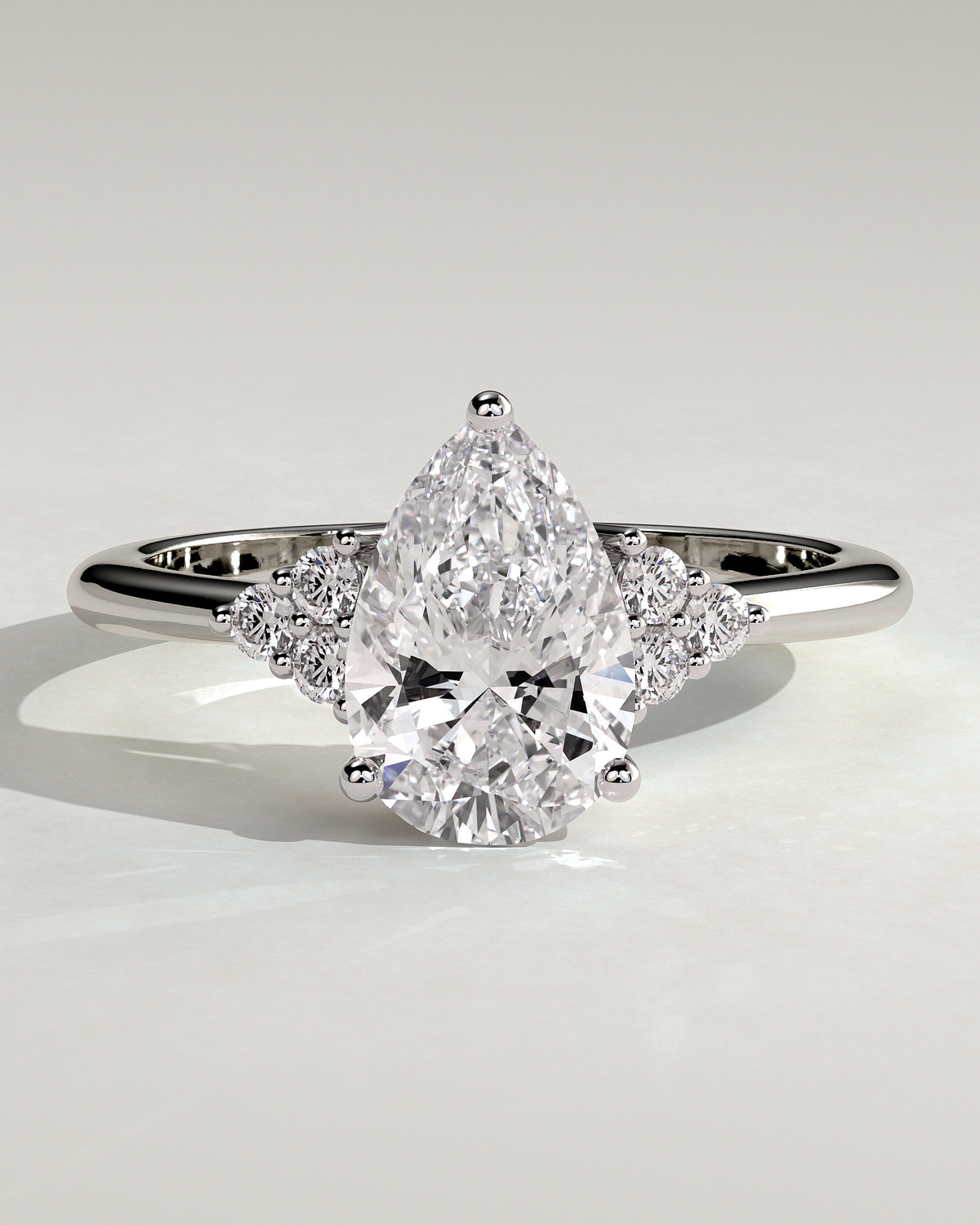 MET 0081 - 2 ct center stone - 18k White Gold source reference - front view