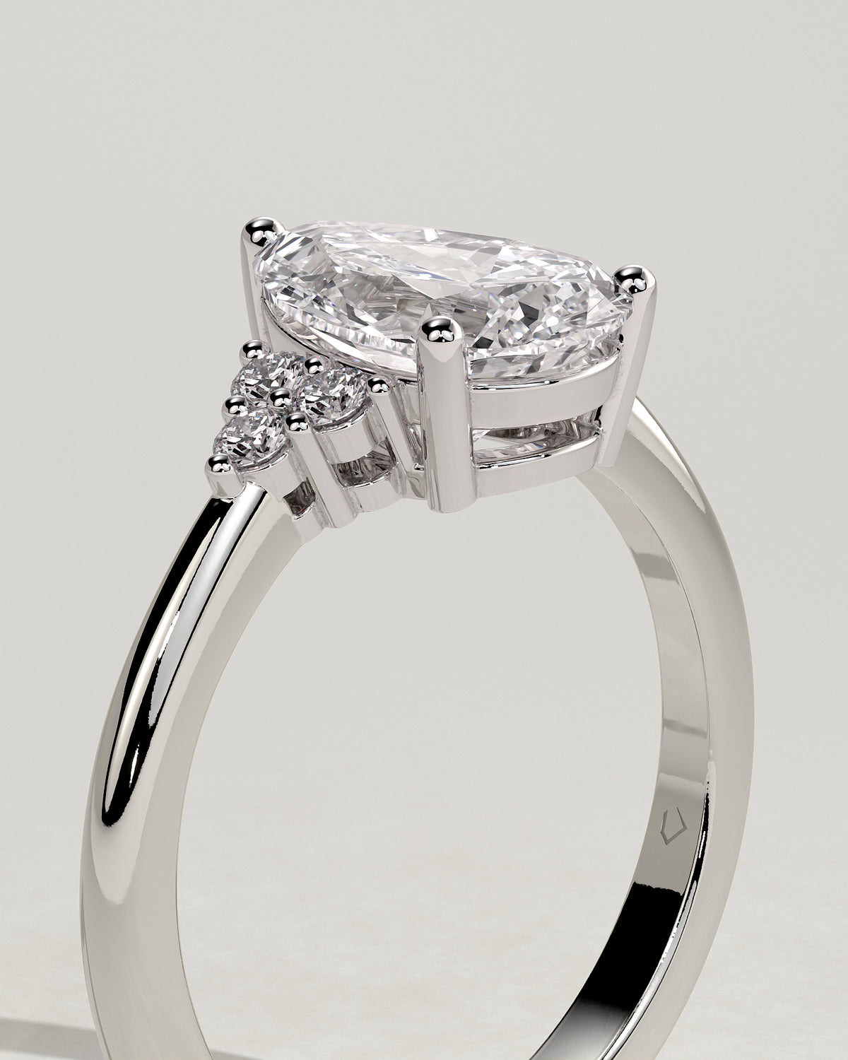 MET 0081 - 2 ct center stone - 18k White Gold source reference - setting detail view
