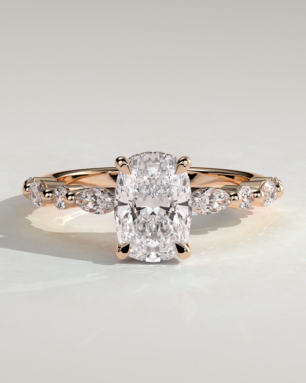 MET 0082 - 2 ct center stone - 18k Rose Gold source reference - front view