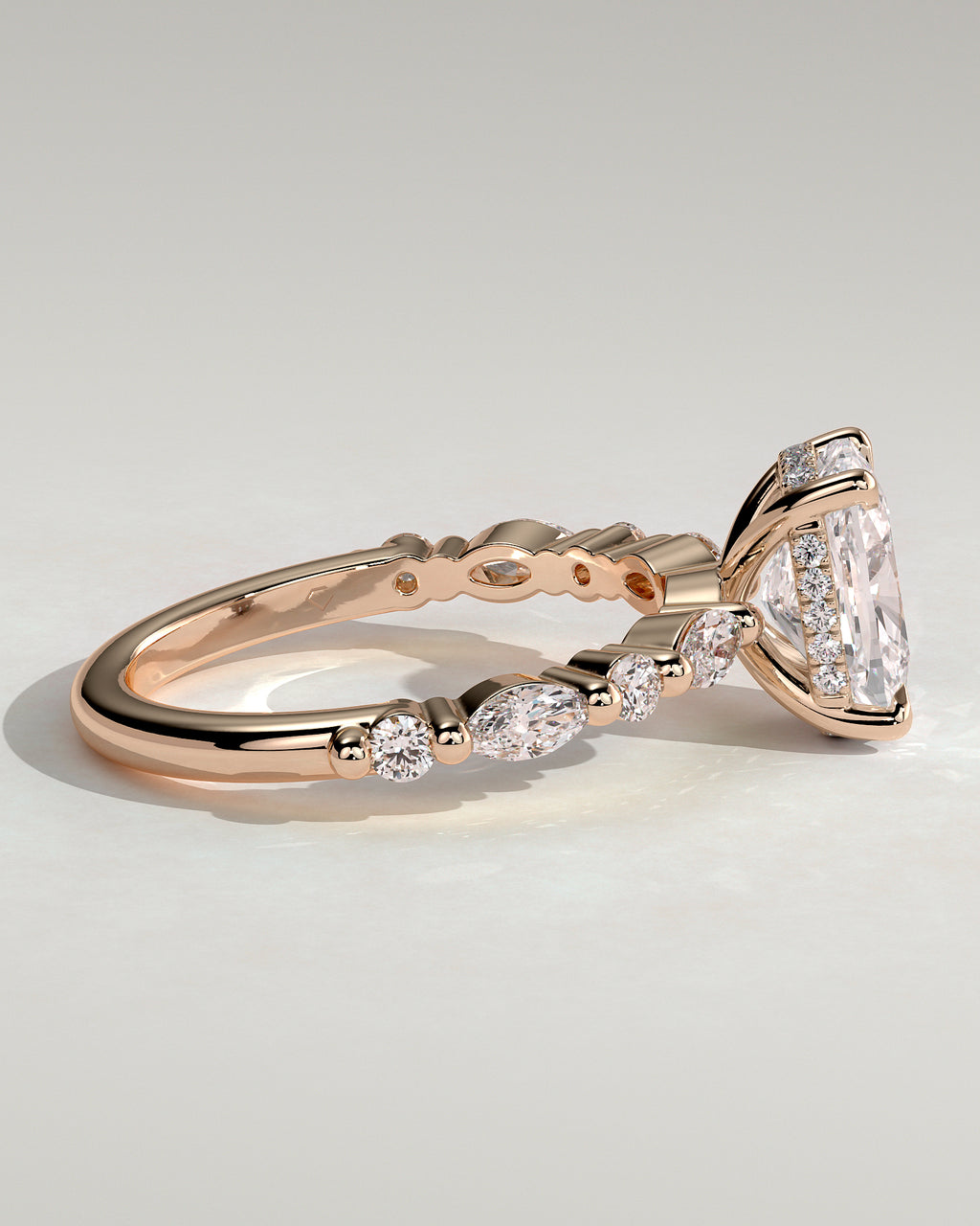 MET 0082 - 2 ct center stone - 18k Rose Gold source reference - setting detail view