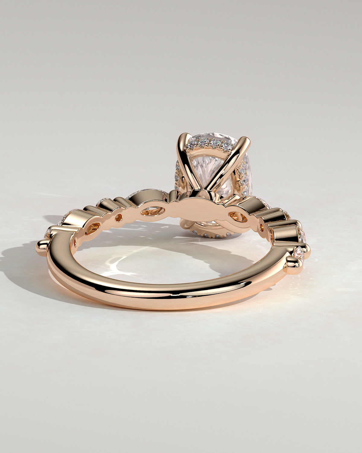 MET 0082 - 2 ct center stone - 18k Rose Gold source reference - setting detail view