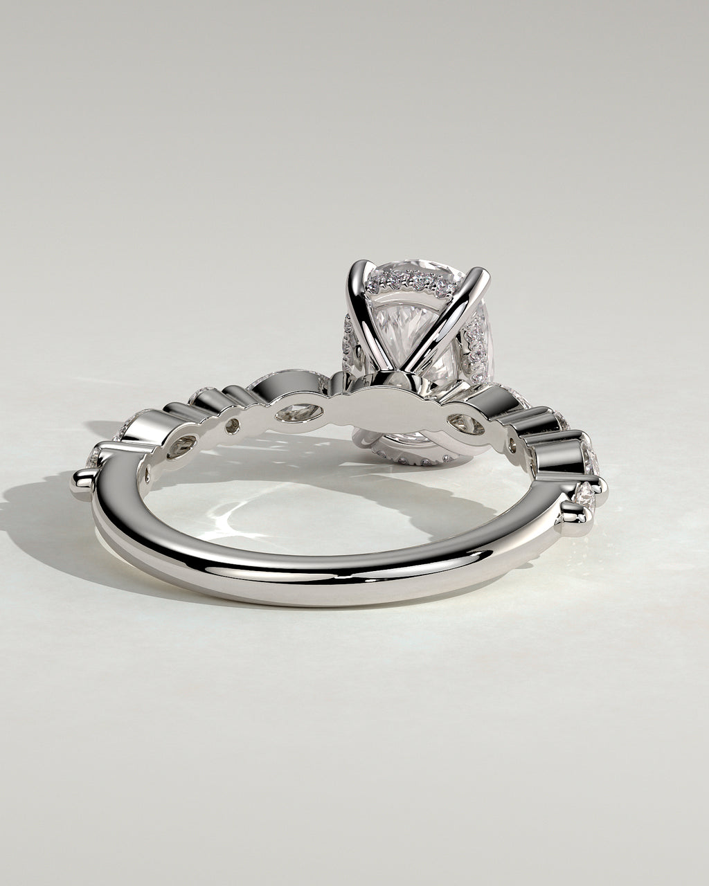 MET 0082 - 2 ct center stone - 18k White Gold source reference - setting detail view