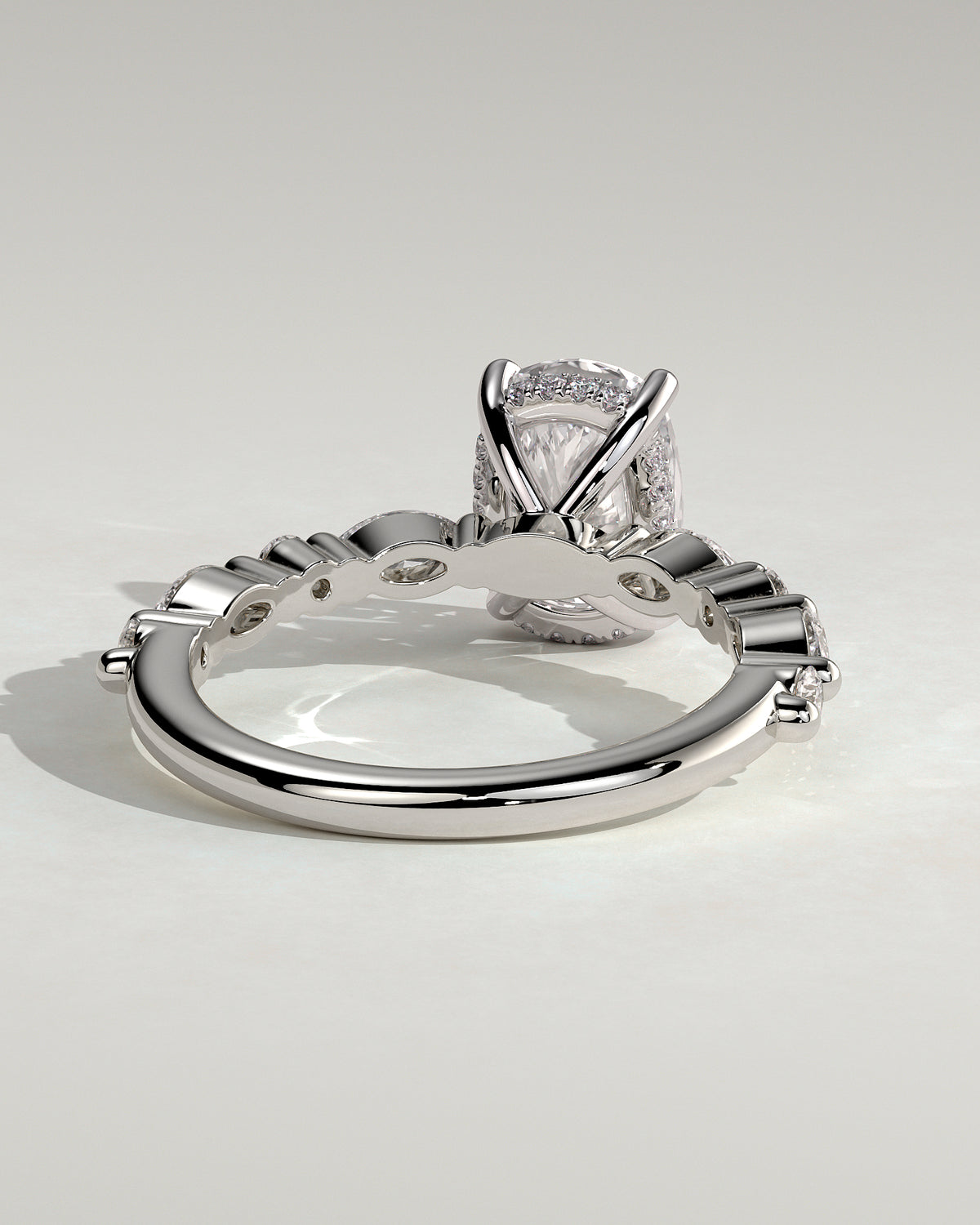 MET 0082 - 2 ct center stone - 18k White Gold source reference - setting detail view