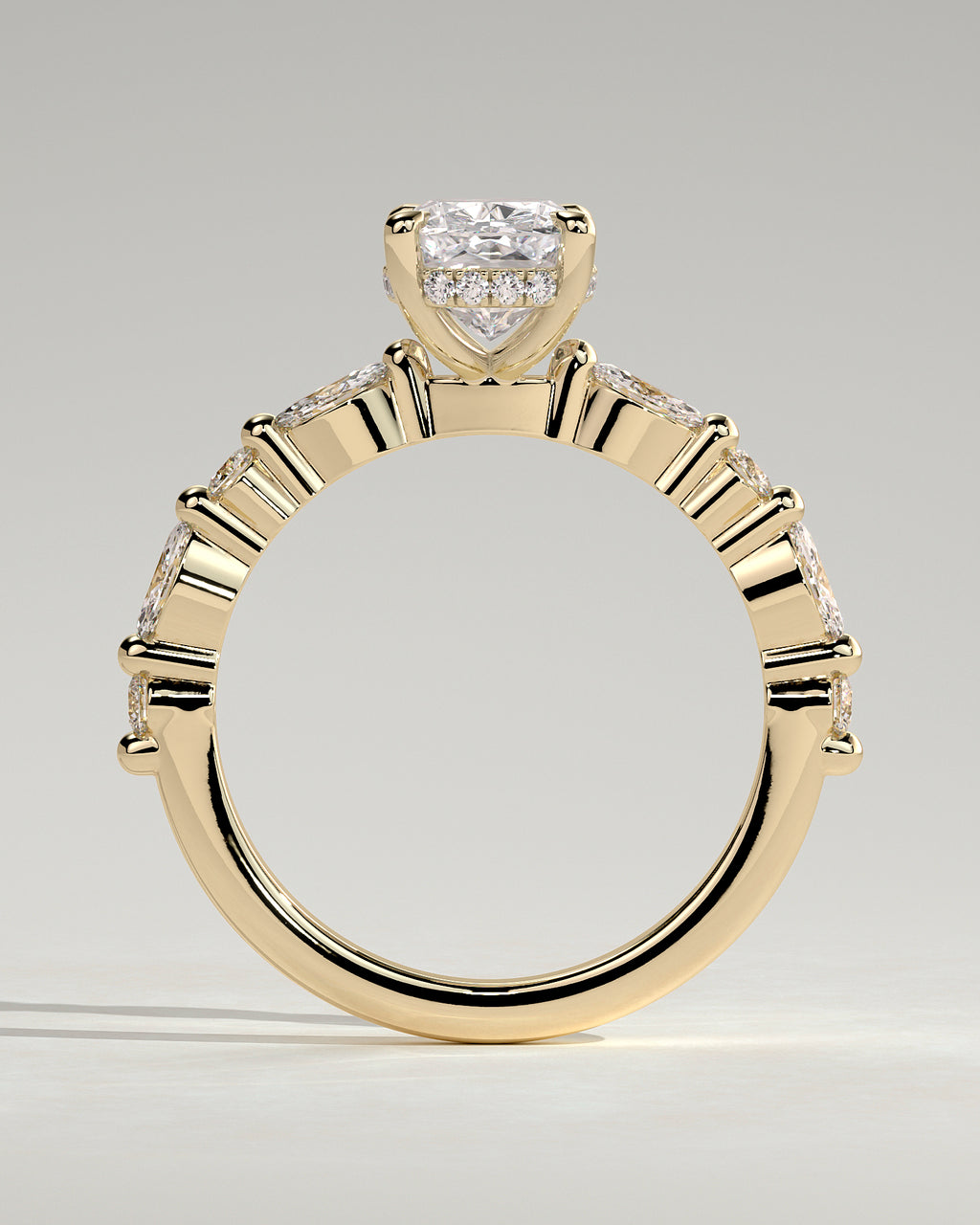 MET 0082 - 2 ct center stone - 18k Yellow Gold source reference - setting detail view