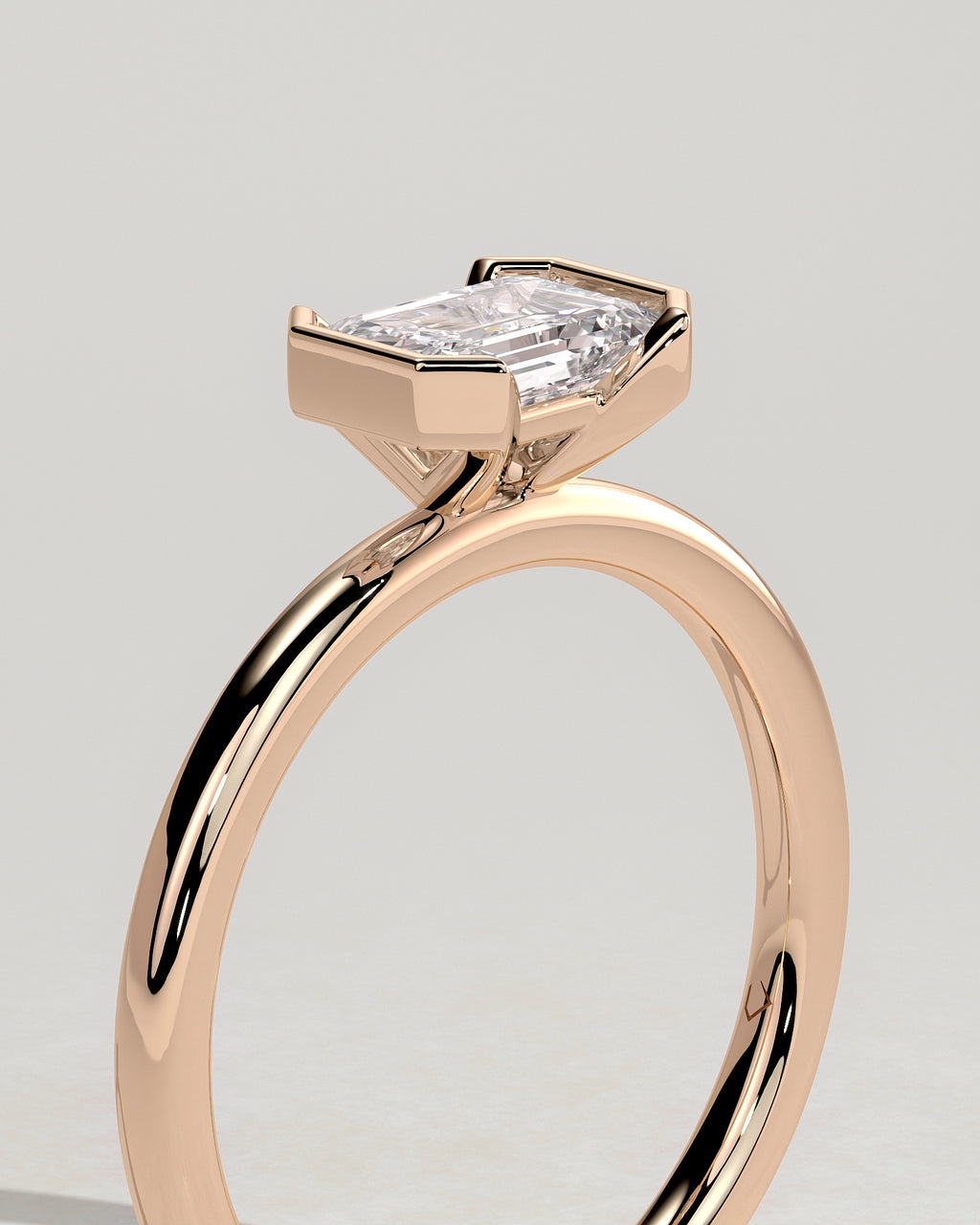 MET 0092 - 1 ct center stone - 18k Rose Gold source reference - setting detail view