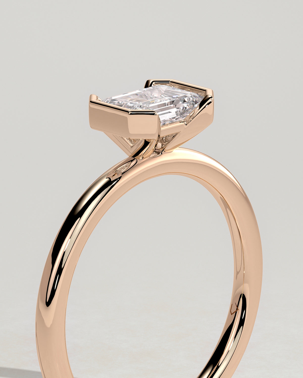 MET 0092 - 1 ct center stone - 18k Rose Gold source reference - setting detail view