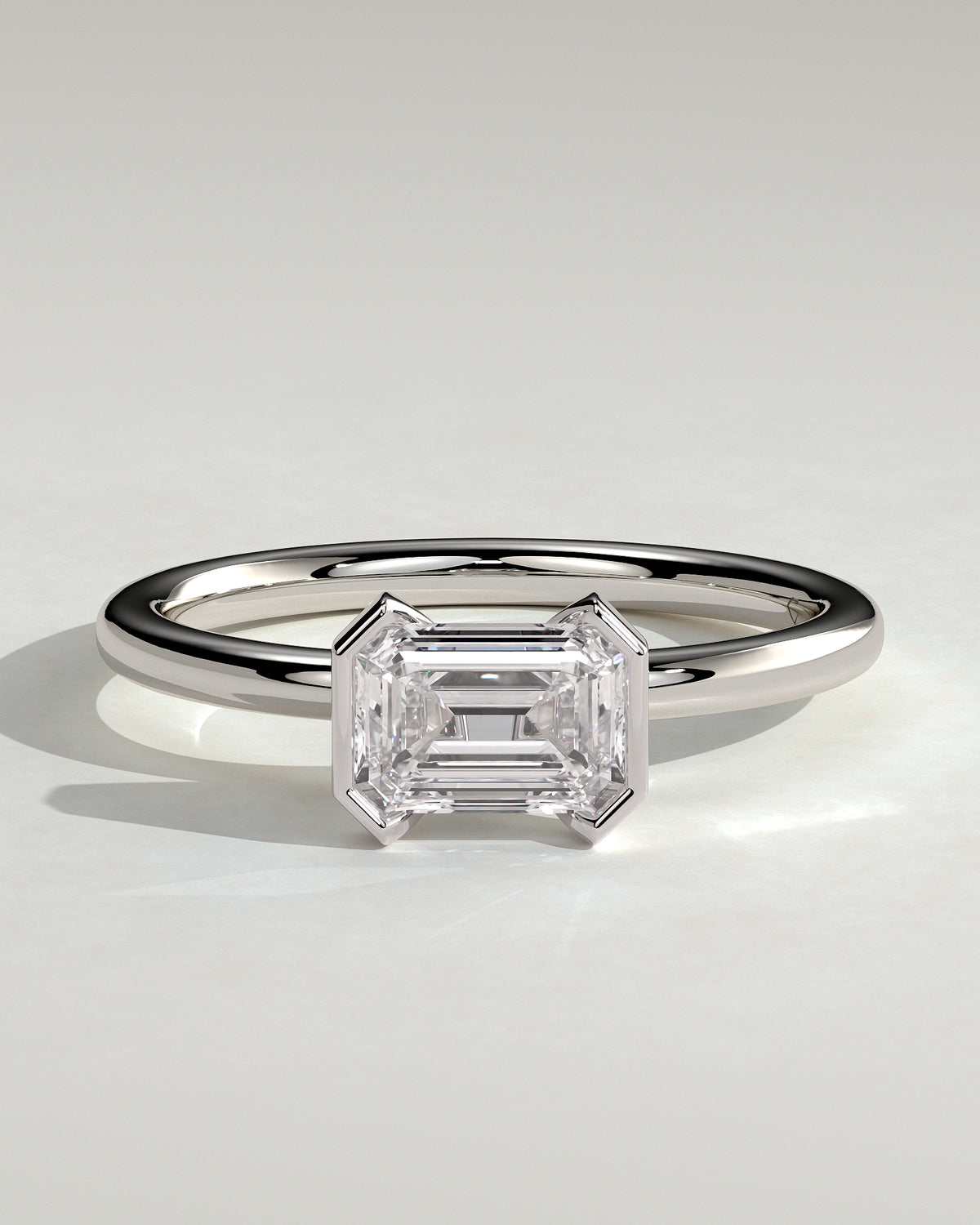 MET 0092 - 1 ct center stone - 18k White Gold source reference - front view