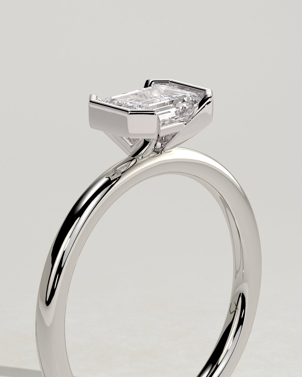 MET 0092 - 1 ct center stone - 18k White Gold source reference - setting detail view