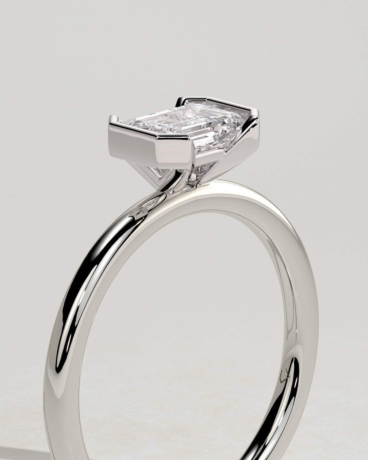 MET 0092 - 1 ct center stone - 18k White Gold source reference - setting detail view