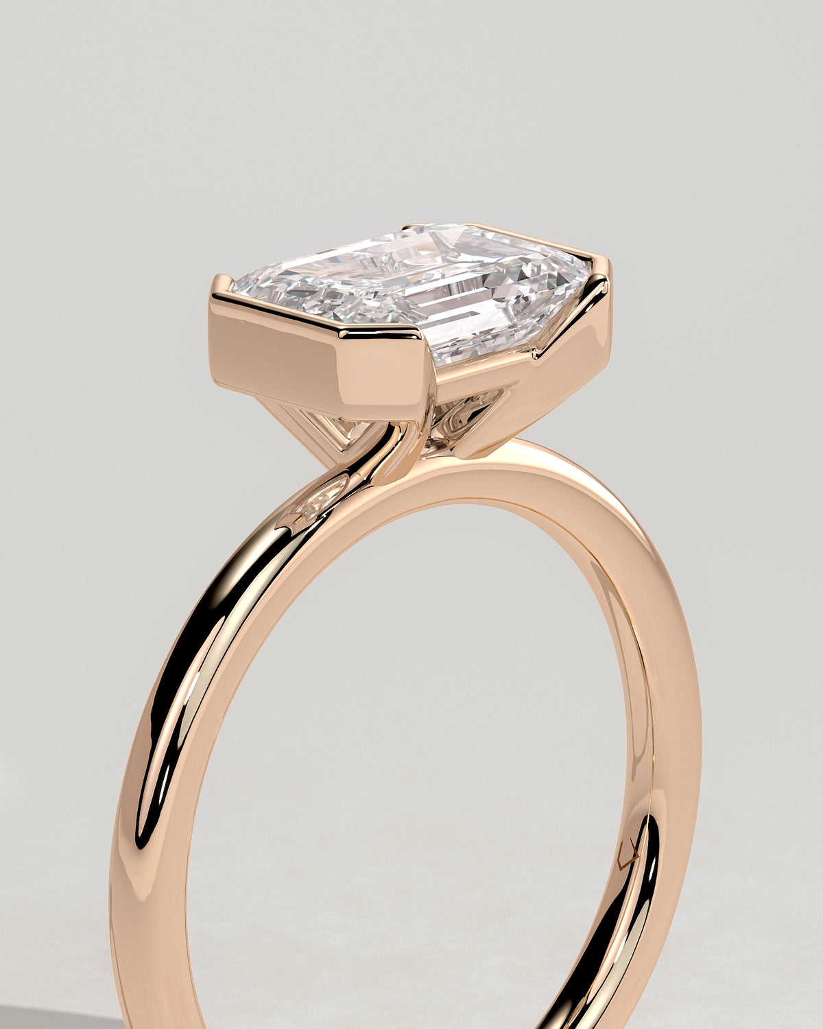 MET 0092 - 2 ct center stone - 18k Rose Gold source reference - setting detail view